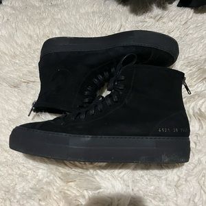 Woman by Common projects black high top sneaker